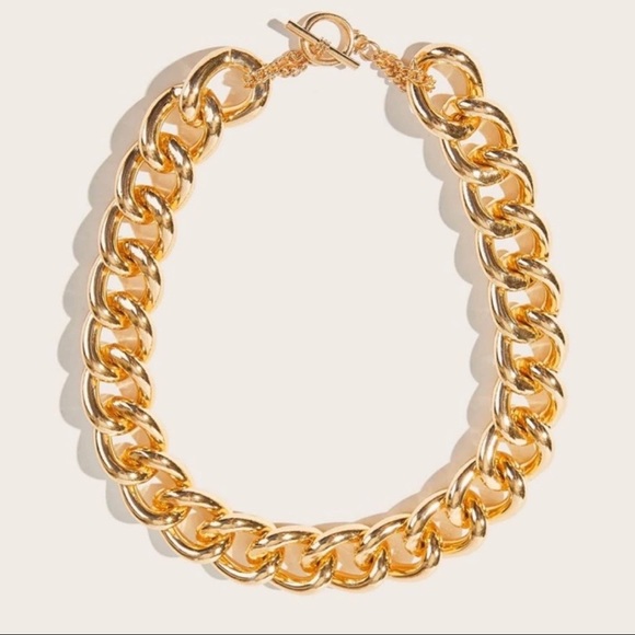 🎉HP 🍋2/$30 New Zara Chunky Link Toggle Necklace - Picture 2 of 5